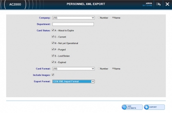 AC2000 WEB Personnel XML Export